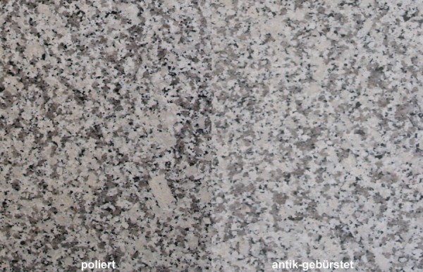 Terrassenplatten Granit Bianco Sardo gebürstet
