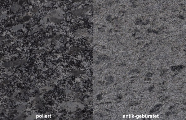 Terrassenplatten Granit Steel Grey gebürstet